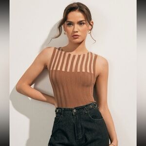 Sheer Ribbed Tank Top